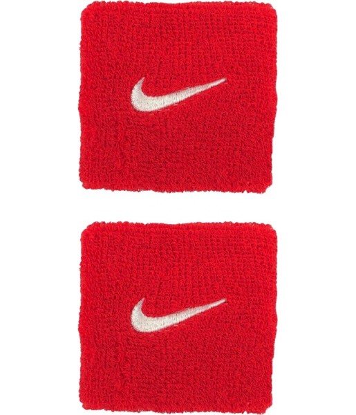 Frotki na rękę Nike Swoosh Wristbands 2 szt. N1012405610 czerwone z białym logo Nike