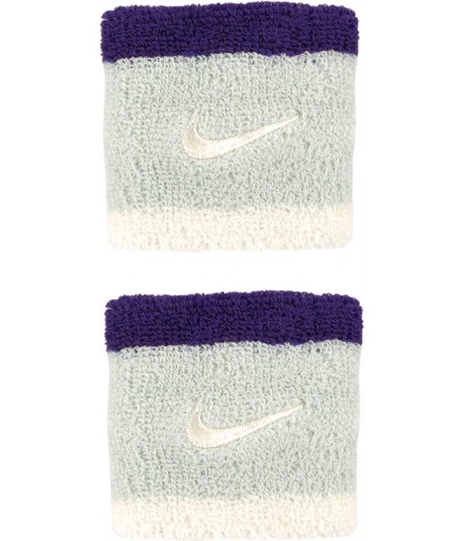 Frotki na rękę Nike Swoosh Wristbands 2 szt. N1012405043 szaro-fioletowo-białe z logo Nike