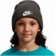 Czapka zimowa dziecięca Nike Peak HF5498 032 szara melanżowa z wywijanym brzegiem i białym logo