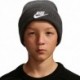 Czapka zimowa dziecięca Nike Peak HF5498 032 szara melanżowa z wywijanym brzegiem i białym logo