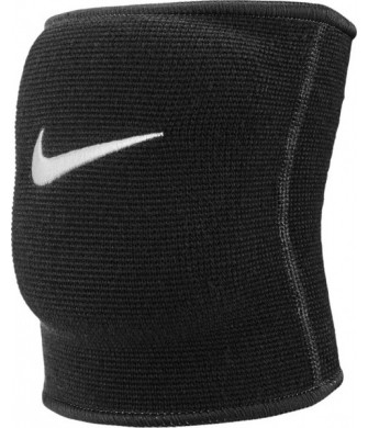 Nakolanniki siatkarskie Nike Essential Youth Knee Pads N1013353010 czarne z białym logo i amortyzacją EVA