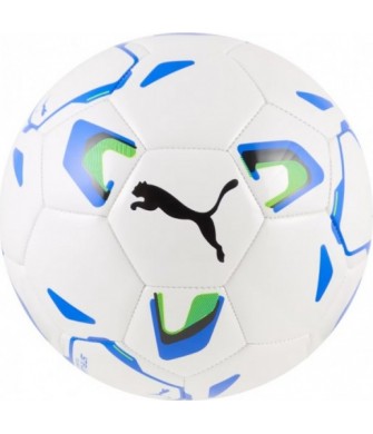 Piłka nożna halowa Puma Stellar Club Futsal 085086 01 biało-niebieska z zielonymi akcentami