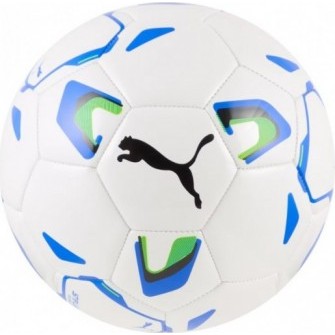 Piłka nożna halowa Puma Stellar Club Futsal 085086 01 biało-niebieska z zielonymi akcentami