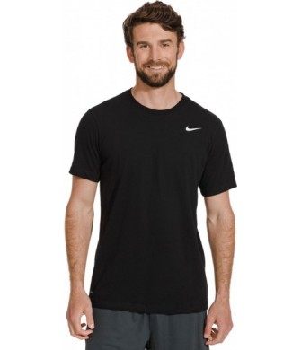 Koszulka sportowa męska Nike Dri-FIT DFC Crew Solid AR6029-010 czarna z białym logo Swoosh na piersi