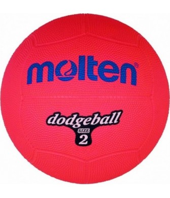Czerwona piłka do zbijaka Molten Dodgeball DB2-R, rozmiar 2, gumowa, z logo producenta