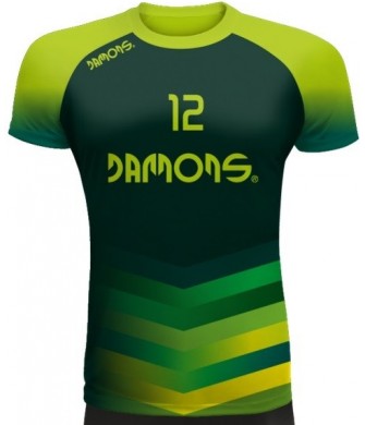 koszulka siatkarska defender pro p1 junior zielono-czarna w pełnej sublimacji do hali