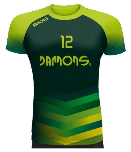 koszulka siatkarska defender pro p1 junior zielono-czarna w pełnej sublimacji do hali