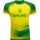 koszulka siatkarska defender pro p1 żółto-zielona do siatkówki halowej, w pełni sublimowana