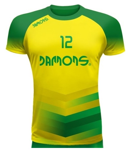 koszulka siatkarska defender pro p1 żółto-zielona do siatkówki halowej, w pełni sublimowana