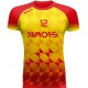 koszulka siatkarska defender pro p2 żółto-czerwona do siatkówki halowej, w pełni sublimowana