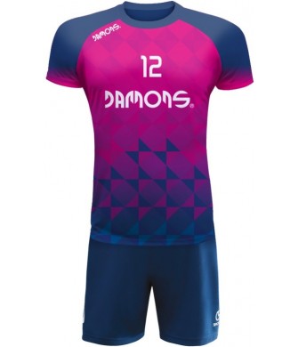 Strój Siatkarski Defender Pro P2 Junior Różowo-Granatowy