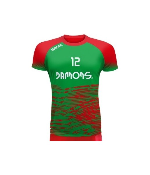 koszulka siatkarska defender pro p3 junior zielono-czerwona do siatkówki halowej z sublimacją