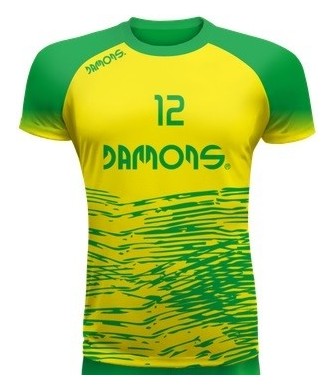 koszulka siatkarska defender pro p3 żółto-zielona do siatkówki halowej z personalizacją