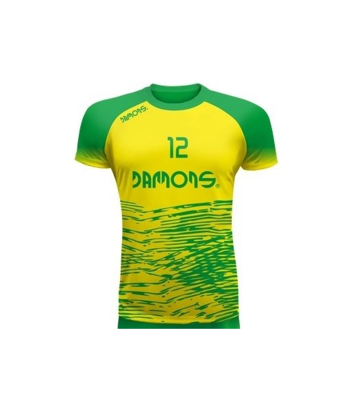 koszulka siatkarska defender pro p3 żółto-zielona do siatkówki halowej z personalizacją
