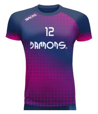 koszulka siatkarska defender pro p4 granatowo-różowa, w pełni sublimowana do siatkówki halowej