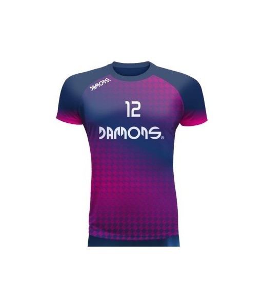 koszulka siatkarska defender pro p4 granatowo-różowa, w pełni sublimowana do siatkówki halowej