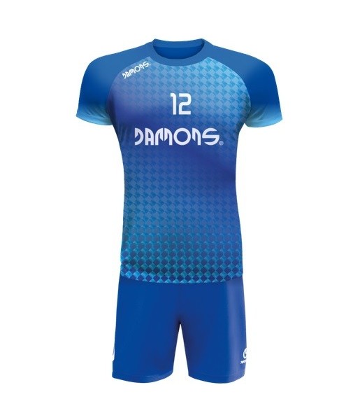 strój siatkarski defender pro p4 junior niebieski z pełną sublimacją do szkół i siatkówki halowej