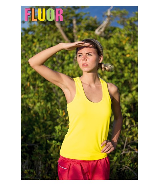 Koszulka Sportowa Damska Aruba Lady Neonowy