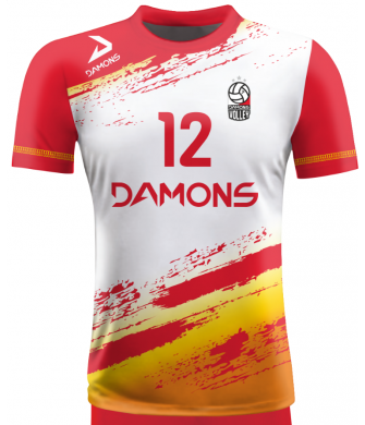 Koszulka Siatkarska Omega 1 Biało-Czerwono-Żółty