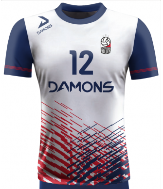 Koszulka Siatkarska Omega 2 Biało-Granatowo-Czerwony