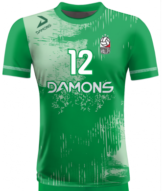 koszulka siatkarska męska omega 10 senior zielono-biała, sublimacja, szybkoschnąca na halę