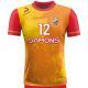 koszulka siatkarska męska omega 10 senior żółto-pomarańczowa, sublimacja, szybkoschnąca na halę