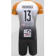 strój siatkarski defender pro pn junior biało-czarno-pomarańczowy z pełną sublimacją do szkół