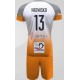strój siatkarski defender pro pn junior biało-pomarańczowo-szary z pełną sublimacją do szkół