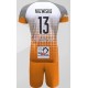 strój siatkarski defender pro p4 junior biało-pomarańczowo-szary z pełną sublimacją do szkół i siatkówki halowej