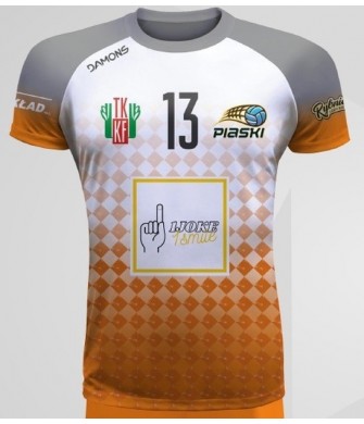 Koszulka Siatkarska Defender Pro P4 Biało-Pomarańczowo-Szara