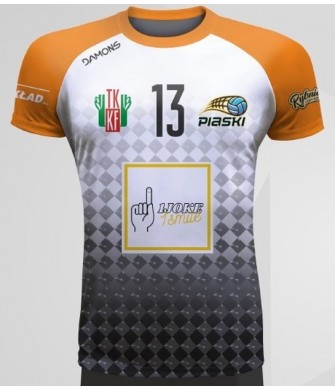 Koszulka Siatkarska Defender Pro P4 Junior Biało-Czarno-Pomarańczowa