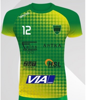 koszulka siatkarska defender pro p4 zielono-żółta, w pełni sublimowana do siatkówki halowej