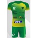 strój siatkarski defender pro p4 junior zielono-żółty z pełną sublimacją do szkół i siatkówki halowej