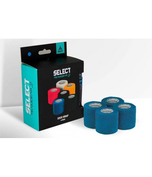 taśma select do getr i nagolenników 5 cm x 4,5 m zestaw 4 sztuk niebieska do stabilizacji ochraniaczy