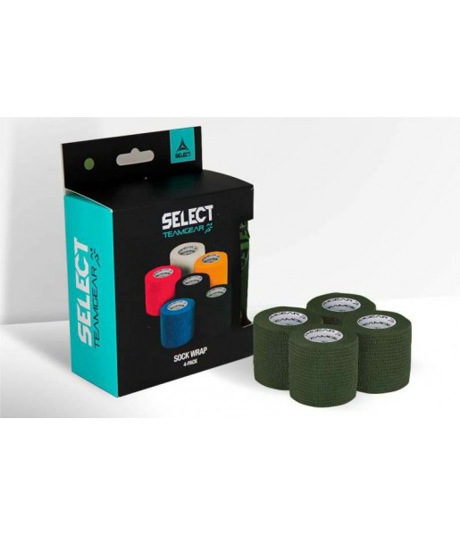 taśma select do getr i nagolenników 5 cm x 4,5 m zestaw 4 sztuk zielona do stabilizacji ochraniaczy