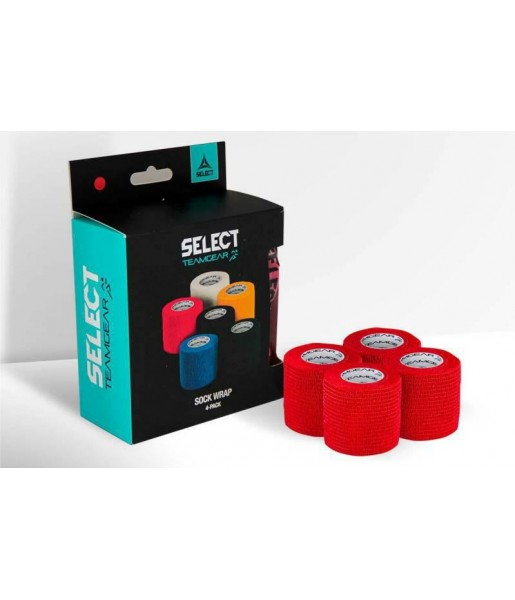 taśma select do getr i nagolenników 5 cm x 4,5 m zestaw 4 sztuk czerwona do stabilizacji ochraniaczy
