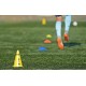 pachołek treningowy z otworami 23 cm, pasuje do lasek 1 m i 1,6 m, trwały i lekki, idealny do treningów piłkarskich w szkołach i