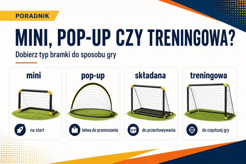 Typy bramek piłkarskich dla dzieci mini pop-up składane treningowe