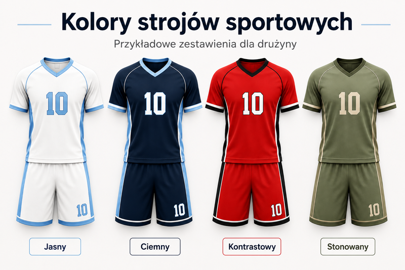 Kolory strojów sportowych dla drużyny - przykładowe zestawienia barw