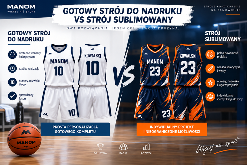 Gotowy strój koszykarski do nadruku i strój sublimowany na zamówienie