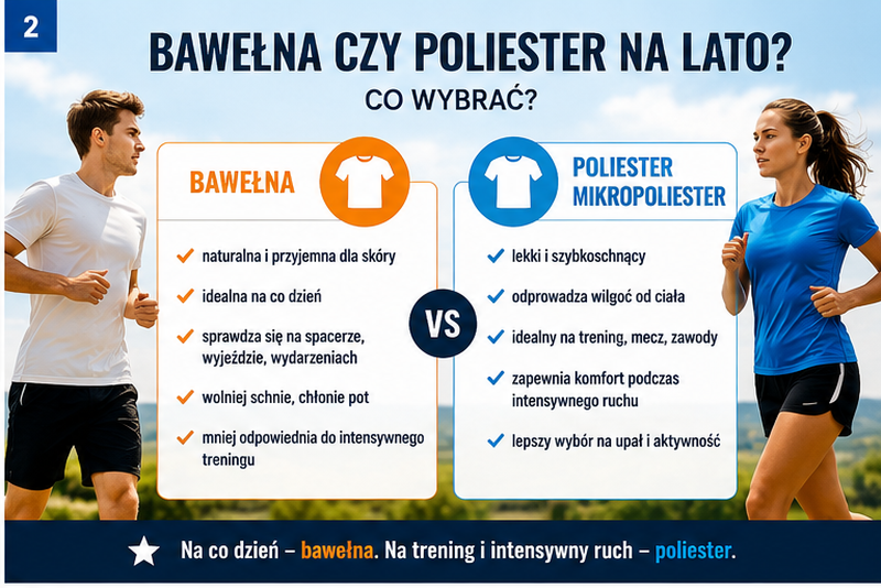 Bawełna czy poliester na lato do odzieży sportowej