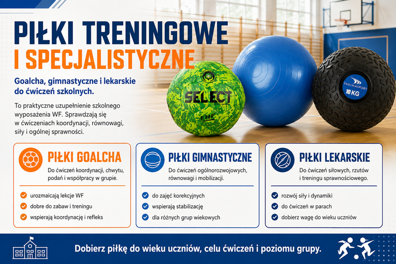 Piłki Goalcha gimnastyczne i lekarskie do ćwiczeń szkolnych