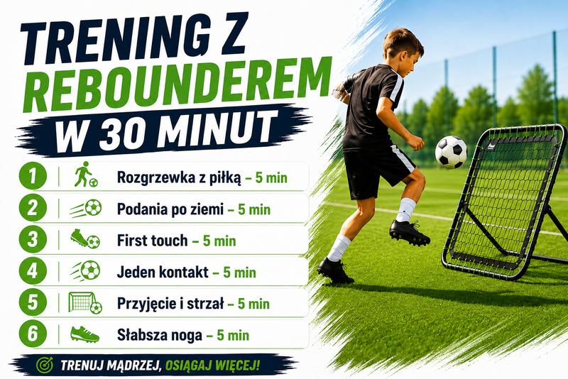 Trening z rebounderem w 30 minut – ćwiczenia piłkarskie krok po kroku