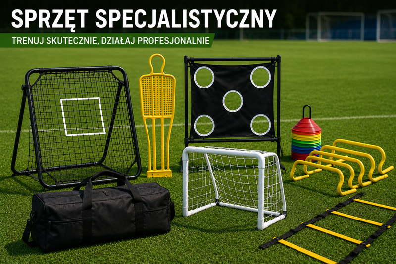 Sprzęt specjalistyczny do treningu piłkarskiego – rebounder, mur piłkarski, mała bramka i płotki
