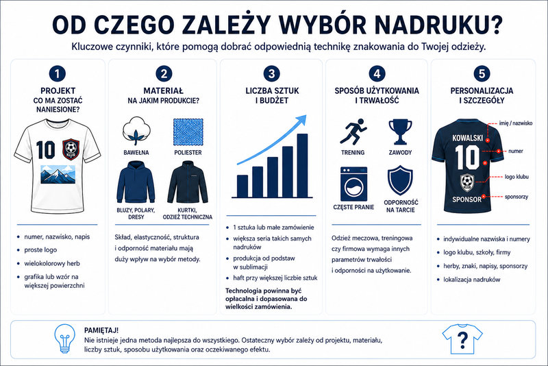 Dobór techniki znakowania do projektu materiału liczby sztuk i zastosowania